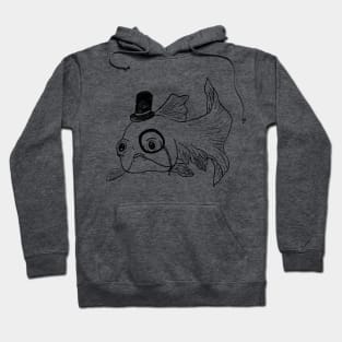 Well-Mannered Fish (Without words) -- funny, sketch, whimsical, fun gift Hoodie